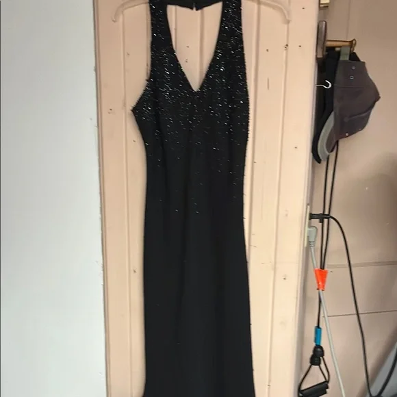 Cachet Dresses | Cachet Black Sheath Midi Dress Halter Sleeveless | Color: Black | Size: 10 | Vinjul13's Closet